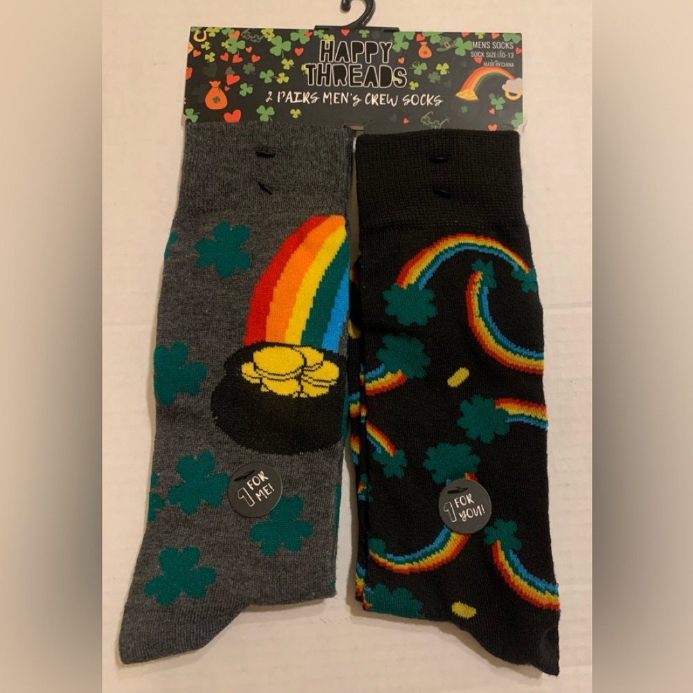 🍀 St. Patty’s Day 2 Pair Men’s Crew Socks